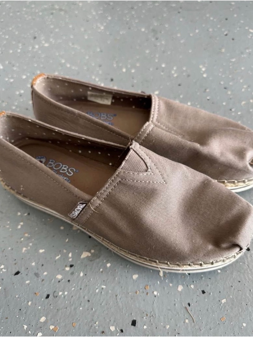 Skechers BOBS Espadrille Slip-On Shoes in Taupe